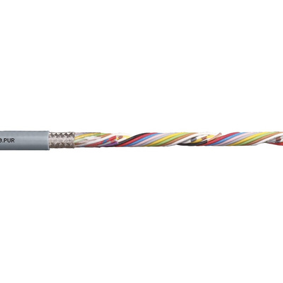 Igus chainflex CF240.PUR Data Cable, 18 Cores, 0.14 mm², Screened, 25m, Grey PUR Sheath, 26 AWG