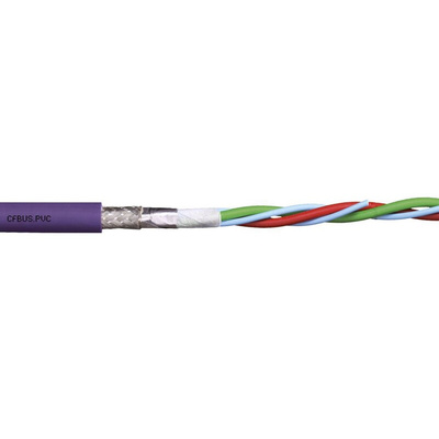 Igus chainflex CFBUS.PVC Data Cable, 8 Cores, 0.15 mm², Screened, 25m, Purple PVC Sheath, 26 AWG