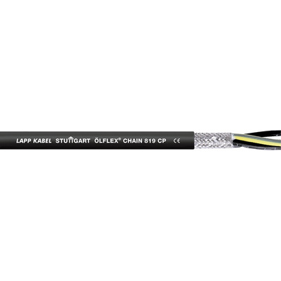 Lapp ÖLFLEX CHAIN 819 CP Control Cable, 4 Cores, 0.5 mm², CY, Screened, 50m, Black PUR Sheath