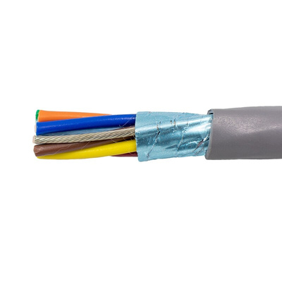 Alpha Wire Control Cable, 10 Cores, Screened, 305m, Grey PVC Sheath, 22 AWG