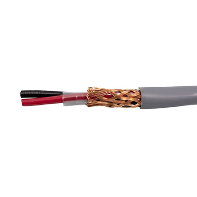 Alpha Wire Control Cable, 3 Cores, 0.33 mm², Screened, 30m, Grey PVC Sheath, 22 AWG