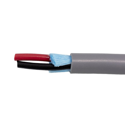 Alpha Wire Control Cable, 2 Cores, 2.09 mm², Unscreened, 305m, Grey PVC Sheath, 14 AWG