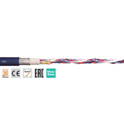 Igus chainflex CF11 Data Cable, 8 Cores, 0.25 mm², Screened, 25m, Blue TPE Sheath, 24 AWG