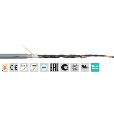 Igus chainflex CF78.UL Control Cable, 5 Cores, 0.5 mm², Screened, 50m, Grey PUR Sheath, 20 AWG