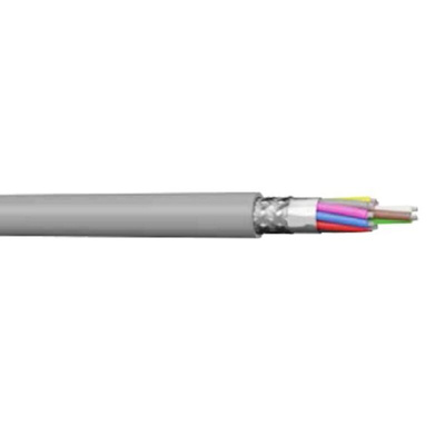 AXINDUS MC22E Control Cable, 8 Cores, 0.22 mm², Screened, 100m, Grey PVC Sheath, AWG24