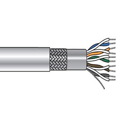 Alpha Wire 6223C Control Cable, 3 Cores, 0.25 mm², Screened, 1000ft, Grey PVC Sheath, 24 AWG