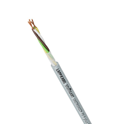 Lapp UNITRONIC FD P Plus Control Cable, 2 Cores, 0.25 mm², Unscreened, 100m, Grey Polyurethane PUR Sheath, 24