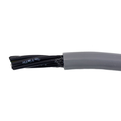 Alpha Wire EcoFlex PUR Control Cable, 7 Cores, 0.78 mm², ECO, Unscreened, 30m, Grey PUR Sheath, 18 AWG