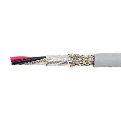 Alpha Wire EcoCable Mini Control Cable, 6 Cores, 0.15 mm², ECO, Screened, 30m, Grey mPPE Sheath, 26 AWG