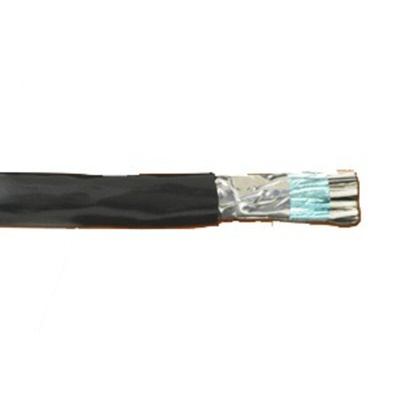 Alpha Wire Control Cable, 6 Cores, 0.09 mm², Screened, 305m, Black PVC Sheath, 28 AWG