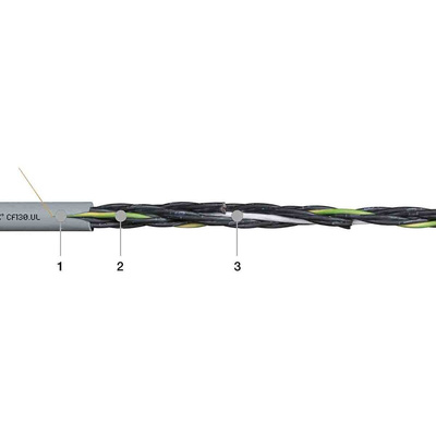 Igus chainflex CF130.UL Control Cable, 3 Cores, 1.5 mm², Unscreened, 10m, Grey PVC Sheath, 15 AWG