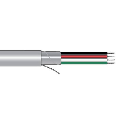 Alpha Wire Control Cable, 3 Cores, Screened, 30m, Grey PVC Sheath, 24 AWG