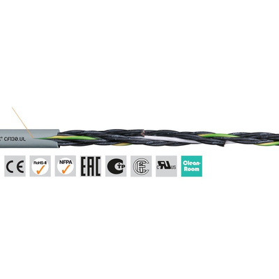 Igus chainflex CF130.UL Control Cable, 4 Cores, 2.5 mm², Unscreened, 25m, Grey PVC Sheath, 14 AWG