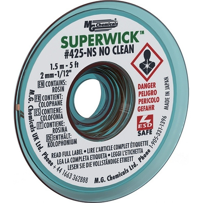 Super Wick 1.5m No Clean Desoldering Braid, Width 2mm