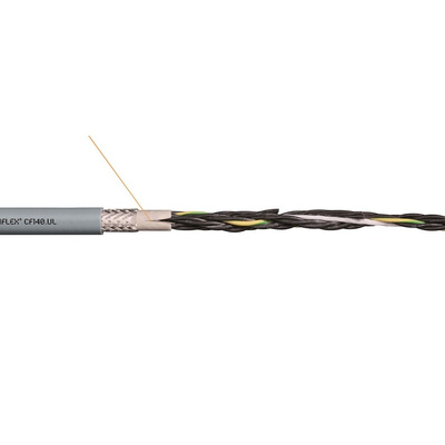 Igus chainflex CF140.UL Control Cable, 4 Cores, 1.5 mm², Screened, 100m, Silver Grey