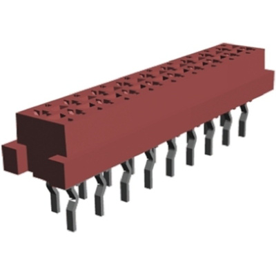 TE Connectivity, Micro-MaTch 1.27mm Pitch 18 Way 2 Row Straight PCB Socket, Through Hole, Solder Termination