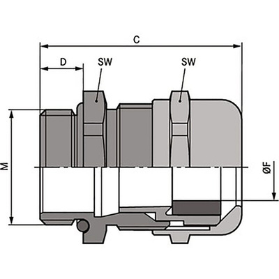 Lapp SKINTOP Series Nickel Plated Brass Cable Gland, M63 Thread, 34mm Min, 45mm Max, IP68