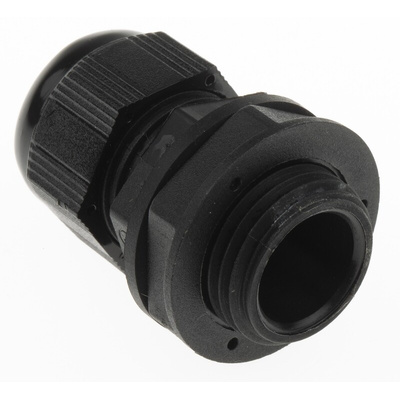 Alpha Wire FIT Series Black PA 6 Cable Gland, NPT 1/2in Thread, 6mm Min, 12mm Max, IP66, IP68