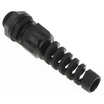 Alpha Wire FIT Series Black PA 6 Cable Gland, NPT 3/8in Thread, 5mm Min, 10mm Max, IP66, IP68