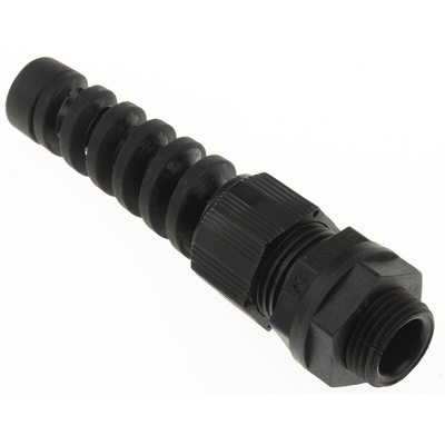 Alpha Wire FIT Series Black PA 6 Cable Gland, NPT 3/8in Thread, 5mm Min, 10mm Max, IP66, IP68