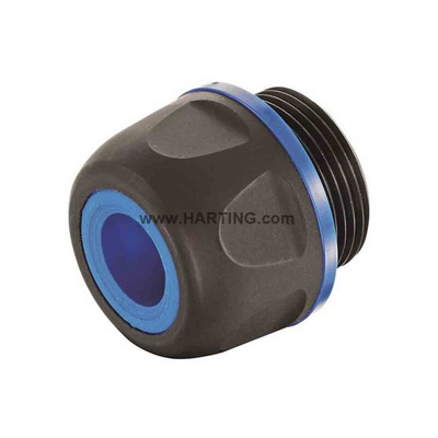 HARTING HAN CGM-P F+B Series Black Polyamide Cable Gland, M25 Thread, 16mm Min, 18mm Max, IP67, IP69