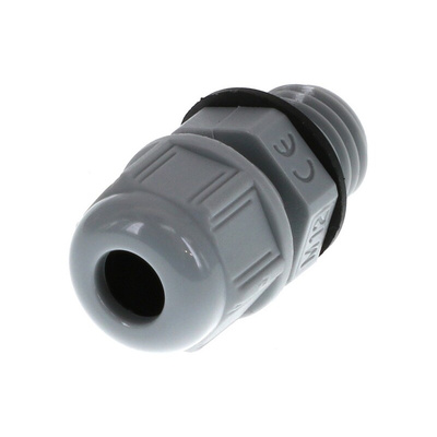 Molex 93600 Series Grey Nylon Cable Gland, M12 Thread, 3mm Min, 6.5mm Max, IP68
