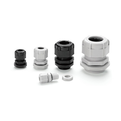 Takachi Electric Industrial RM Series Black Polyamide Cable Gland, M20 Thread, 6mm Min, 12mm Max, IP67