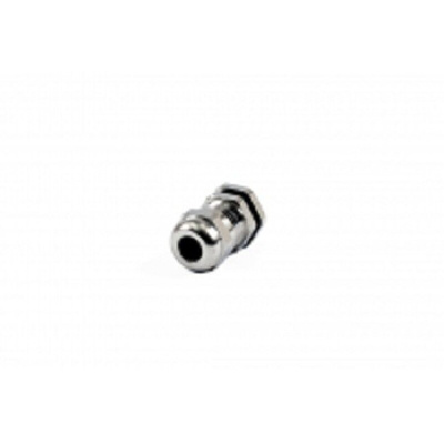 Hammond 1427BCG Series Grey Nickel Plated Brass Cable Gland, M12 Thread, 3mm Min, 7mm Max, IP68