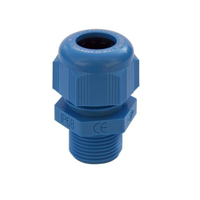 SIB SIB-TEC Series Blue Polyamide Cable Gland, M16 Thread, 5mm Min, 10mm Max, IP68