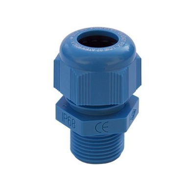 SIB SIB-TEC Series Blue Polyamide Cable Gland, M32 Thread, 16mm Min, 25mm Max, IP68