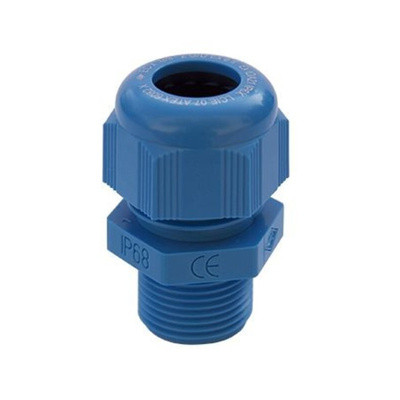 SIB SIB-TEC Series Blue Polyamide Cable Gland, M50 Thread, 28mm Min, 38.5mm Max, IP68