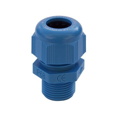 SIB SIB-TEC Series Blue Polyamide Cable Gland, M63 Thread, 40mm Min, 48mm Max, IP68