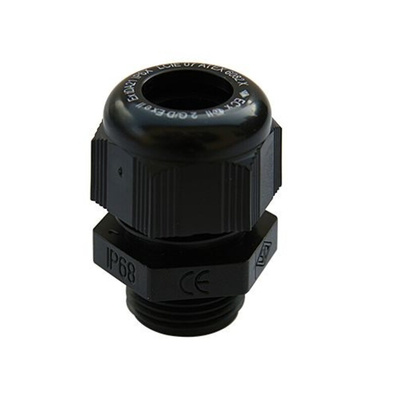 SIB SIB-TEC Series Black Polyamide Cable Gland, M20 Thread, 10mm Min, 14mm Max, IP68