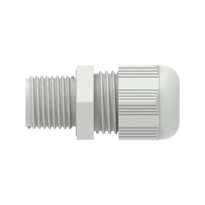 1SNG Series Light Grey PA 6 Cable Gland, M16 Thread, 4mm Min, 8mm Max, IP66, IP68