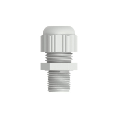 1SNG Series Light Grey PA 6 Cable Gland, M16 Thread, 4mm Min, 8mm Max, IP66, IP68