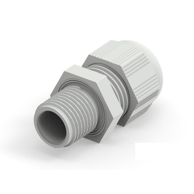 1SNG Series Light Grey PA 6 Cable Gland, M16 Thread, 4mm Min, 8mm Max, IP66, IP68