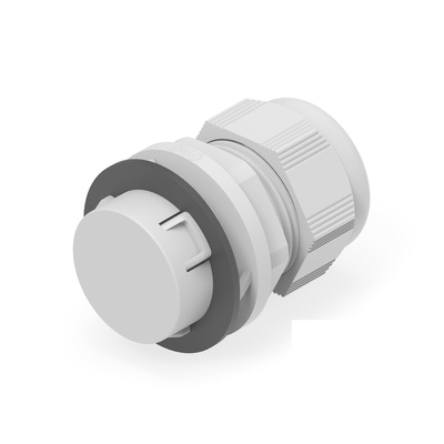 1SNG Series Light Grey PA 6 Cable Gland, PG13.5 Thread, 16mm Min, 28mm Max, IP66, IP68