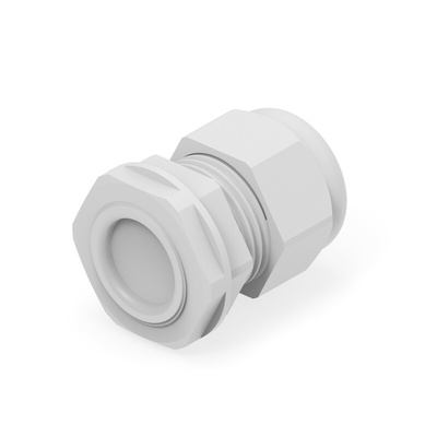 1SNG Series Light Grey PA 6 Cable Gland, M25 Thread, 11mm Min, 17mm Max, IP66, IP68