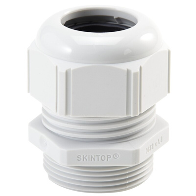 Lapp SKINTOP STR-M Series Light Grey Polyamide Cable Gland, M25 Thread, 30mm Min, 33.6mm Max, IP69