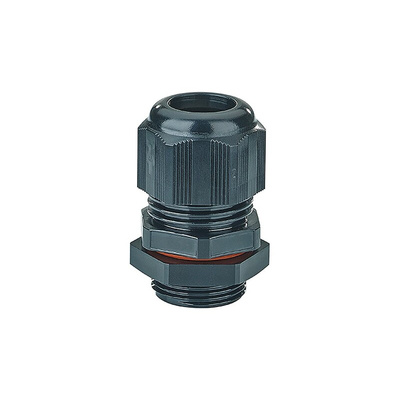 HENSEL AXM Series Black Polycarbonate Cable Gland, M25 Thread, 33mm Min, 36mm Max, IP66