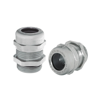 SKINTOP MS-M 63 Series Silver Brass Cable Gland, M63 Thread, IP68