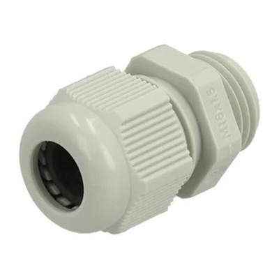 Fibox GPA Series Light Grey Cable Gland, M16 Thread, 5mm Min, 10mm Max, IP68