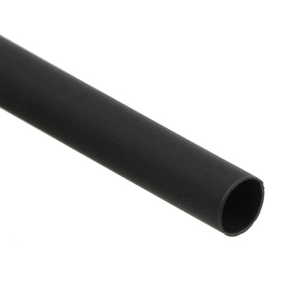 RS PRO Heat Shrink Tubing, Black 4.8mm Sleeve Dia. x 1.2m Length 2:1 Ratio