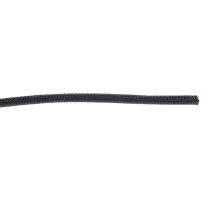 RS PRO Braided Acrylic Fibreglass Black Cable Sleeve, 2mm Diameter, 5m Length