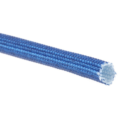 RS PRO Braided Acrylic Fibreglass Blue Cable Sleeve, 4mm Diameter, 5m Length