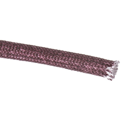 RS PRO Braided Acrylic Fibreglass Brown Cable Sleeve, 4mm Diameter, 5m Length