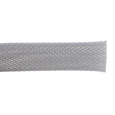 RS PRO Expandable Braided PET Grey Cable Sleeve, 20mm Diameter, 5m Length