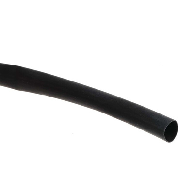 RS PRO Heat Shrink Tubing, Black 6.4mm Sleeve Dia. x 15m Length 2:1 Ratio