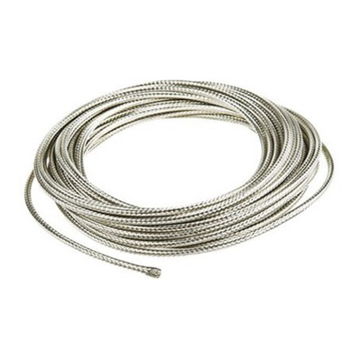 TE Connectivity Expandable Braided Copper Silver Cable Sleeve, 3mm Diameter, 100m Length, RayBraid Series