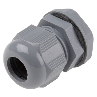 Alpha Wire FIT Series Grey Chloroprene Rubber (O-Ring/Seal), Polyamide Cable Gland, M20 Thread, 6mm Min, 12mm Max,